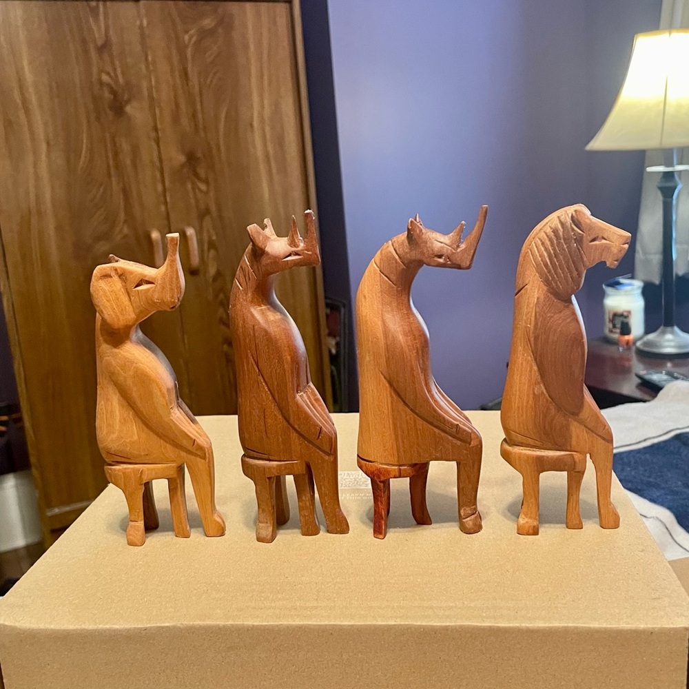 Wooden Animal Figurines Set